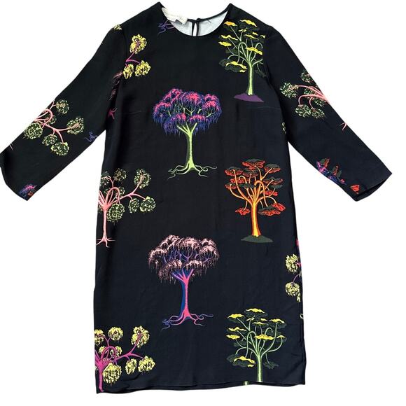 Stella McCarrney Multicolor Psychedelic Trees Shift Dress Size Medium (EU 40) - Picture 4 of 11